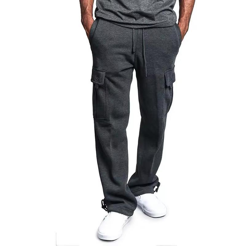 PROCLUB Men's Heavyweight Cargo Sweatpants PRO CLUB Casual Fleece Pants Hip Hop Harem Casual Regular Fit Big and Tall Plain Black Gray Charcoal Fabric Menswear Pocket Elastic Polyester Relaxed Fit Thick Utility Cotton Flagship Track