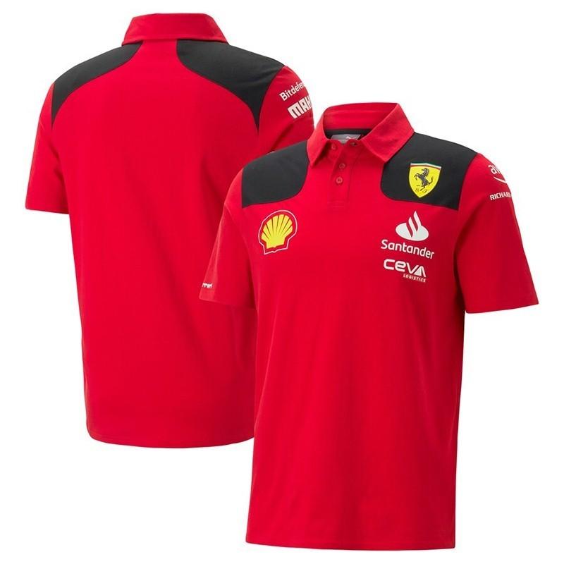 Ferrari 2024 Season New Polo-shirt 3D Print Men's Sportswear Summer Man Oversized Clothing Polo F1 Women Tee Kids Shirts