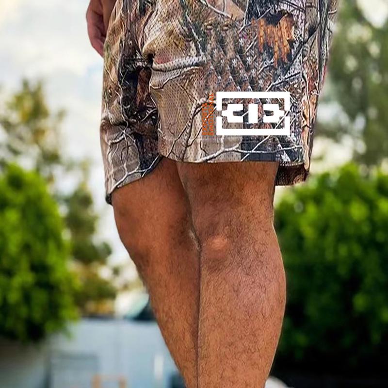 Camouflage Camo Shorts New casual comfort Old tree high waist shorts Men's muscle fitness quarter pants mesh breathable, men'sand women's shorts Menswear Underwear Tropical Trouser,goingtopbasketballshorts