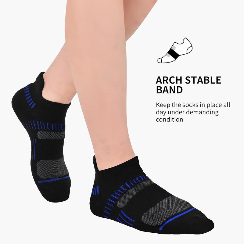 Mens Ankle Socks Athletic Cushioned Breathable Low Cut Tab With Arch Support - 6 Pairs Menswear Mesh