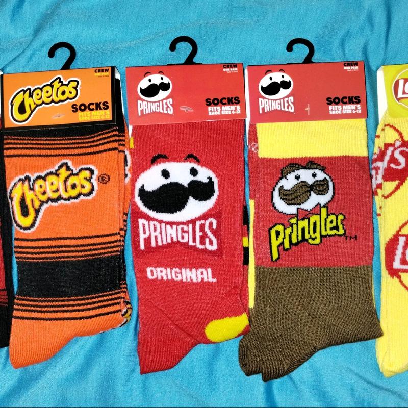 Odd Socks Chip Snacks Men's socks size 6-12 various Potato chips  Calf socks