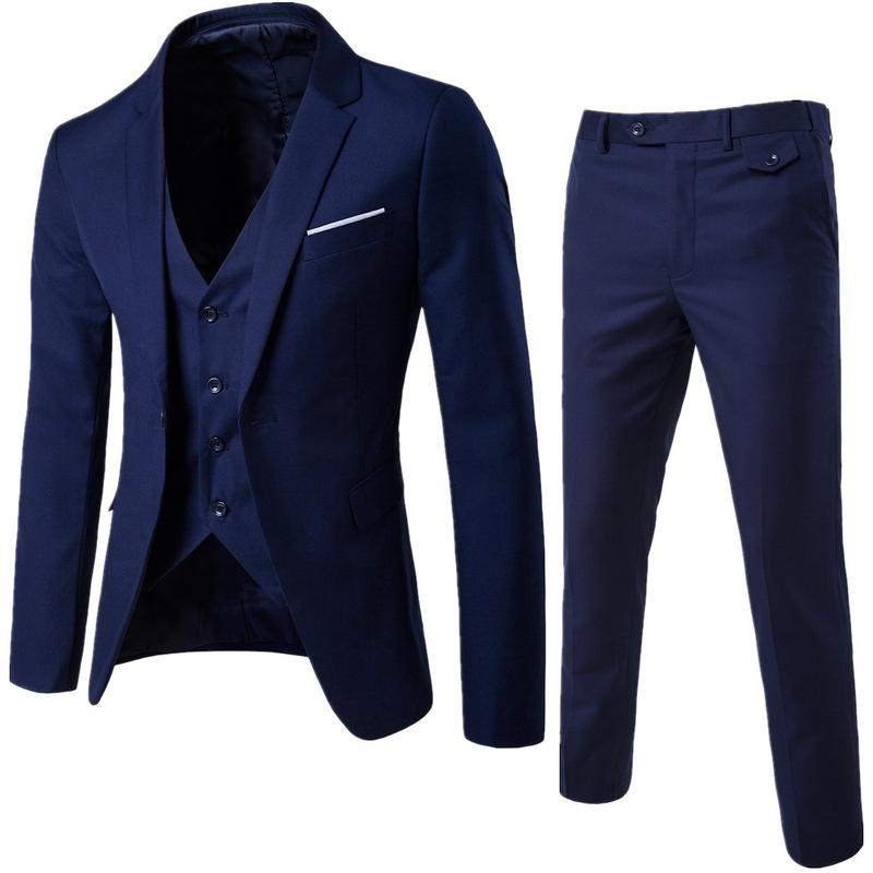 Suit Suit Men's Three-Piece Suit Business Casual Suit Business Clothing Slim Fit Groomsman Suit Groom Wedding Suit