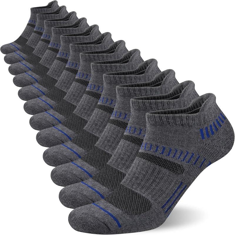 Mens Ankle Socks Athletic Cushioned Breathable Low Cut Tab With Arch Support - 6 Pairs Menswear Mesh