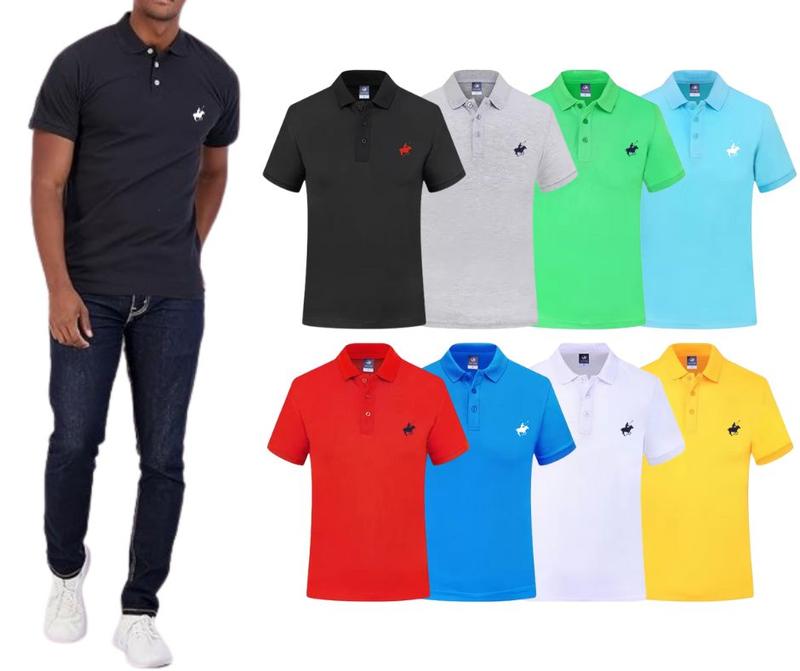 4-Pack: Men's Cotton Pique Short Sleeve Polo Shirts