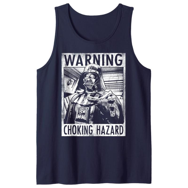 Darth Vader Warning Choking Hazard Poster Tank Top, Unisex Tank Top