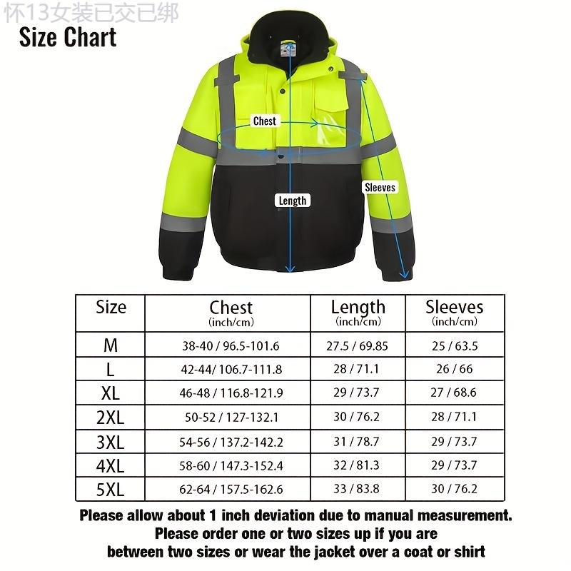 High-Visibility Reflective Safety Jackets - ANSI ISEA Certified for Unisex Use - All-Weather Protection, Ensuring Your Safety Day and Night - Perfect for Men and Women! Menswear Clothing Pocket Polyester Uniforms Workwear Gamis Casual Gamis Casual Hoodie