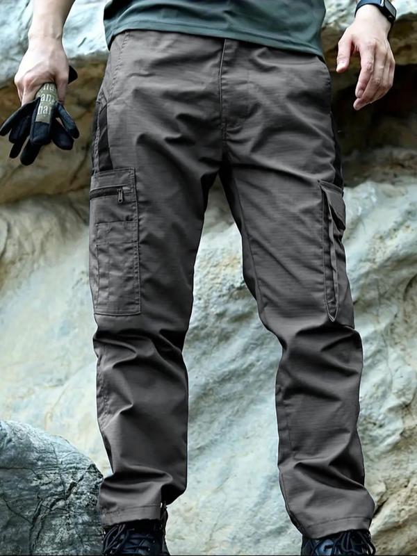 Men's Solid   Camo Print Pocket Design Cargo Pants without Belt, Casual Comfy Trousers for Outdoor Work, Pants for Men, Fashion Men's Bottoms for All Seasons