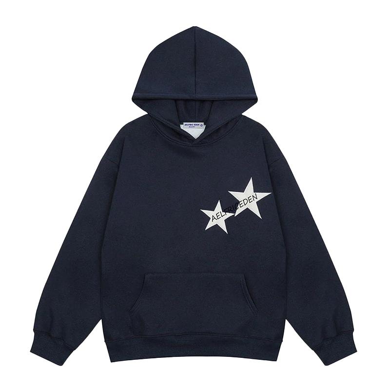 Aelfric Eden Star Print Color Contrast Pullover Hoodie