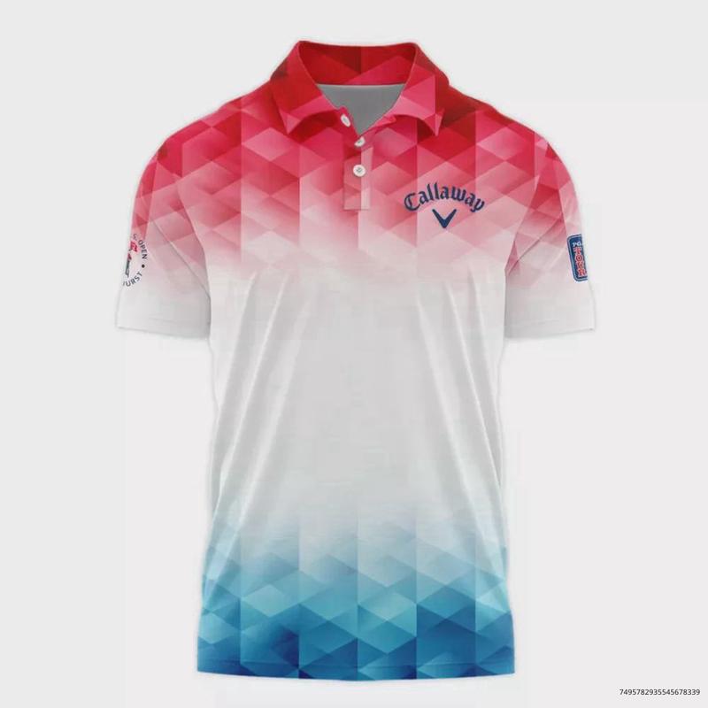 124th U.S. Open Pinehurst Callaway Golf 3D Print Polo Shirt Blue Red