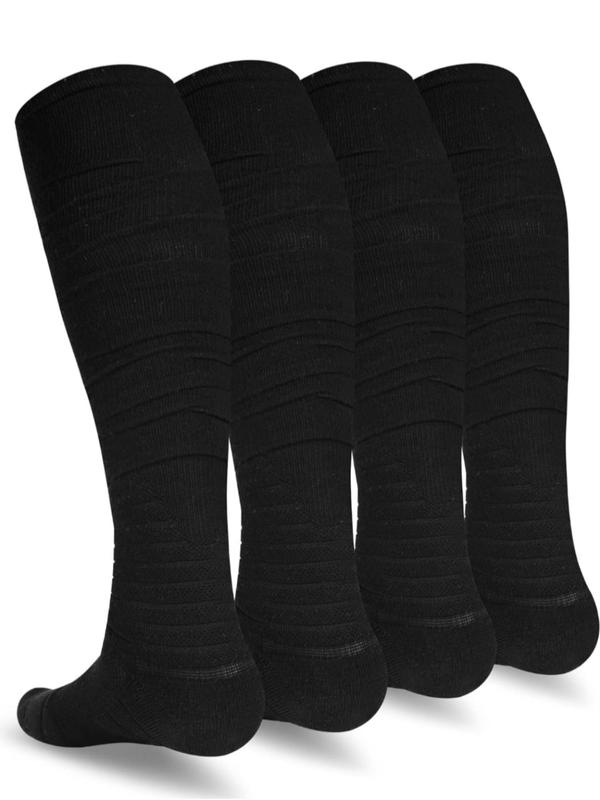 Men's Solid Ruched Over The Calf Socks, Casual Comfy Breathable Socks for Daily Wear, Men's Socks for All Seasons