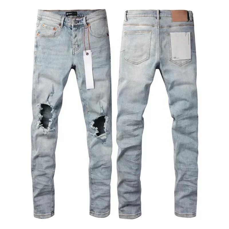 High street Purples jeans Men brands do vintage top quality repair low elevation skinny hold denim trousers pants