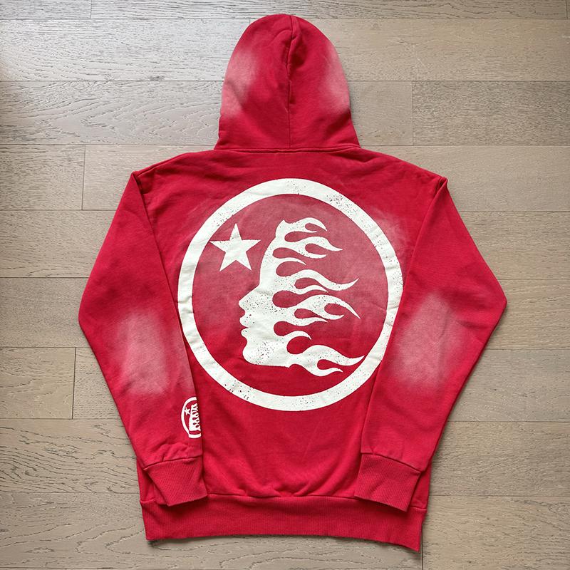 White Logo Washed Red hoodie & pants set