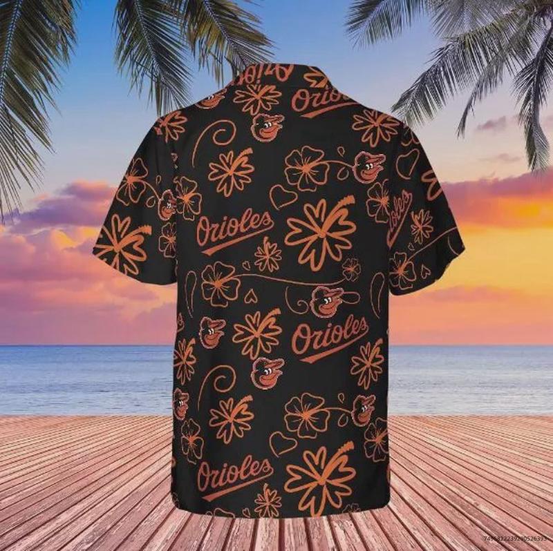 baltimore orioles hawaiian shirt, cute oriole bird, retro logo, fan gifts