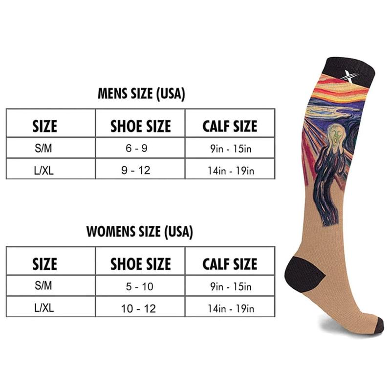 Extreme Fit Knee-High Support Socks with Masterpieces Prints (3-Pairs) - Moisture-Wicking & Comfort Fit