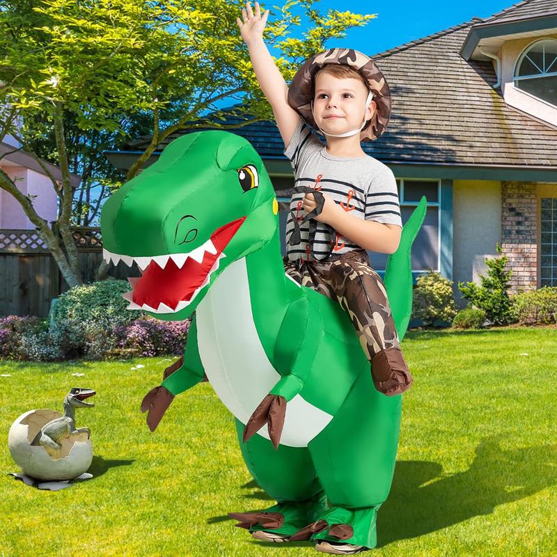 GOOSH Inflatable Dinosaur Costume Halloween Blow up Costumes Riding Diplodocus Air Costume for Party