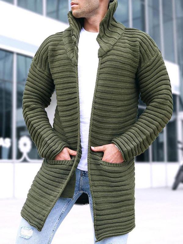 Mens Long Open Front Cardigan Sweater, Lightweight Hooded Knitted Cardigan Sweaters with Pockets