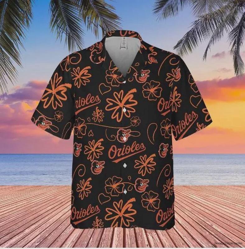 baltimore orioles hawaiian shirt, cute oriole bird, retro logo, fan gifts