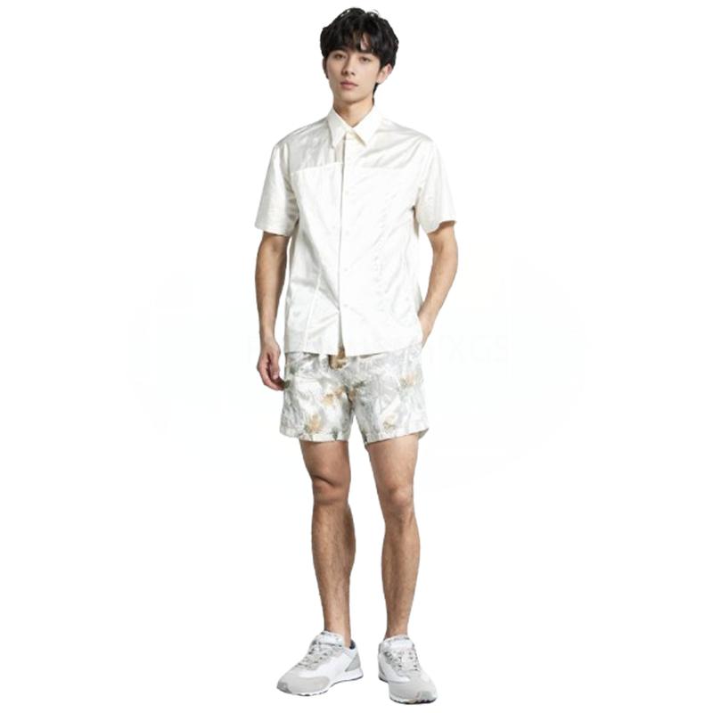 Mens Shorts Fit All Over PrintDrawstring Waist Track Shorts,  Casual Comfy Breathable Hollow Out Shorts for Summer