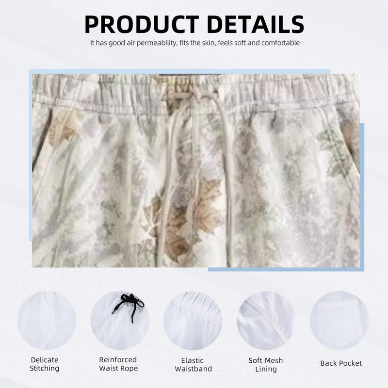 Mens Shorts Fit All Over PrintDrawstring Waist Track Shorts,  Casual Comfy Breathable Hollow Out Shorts for Summer