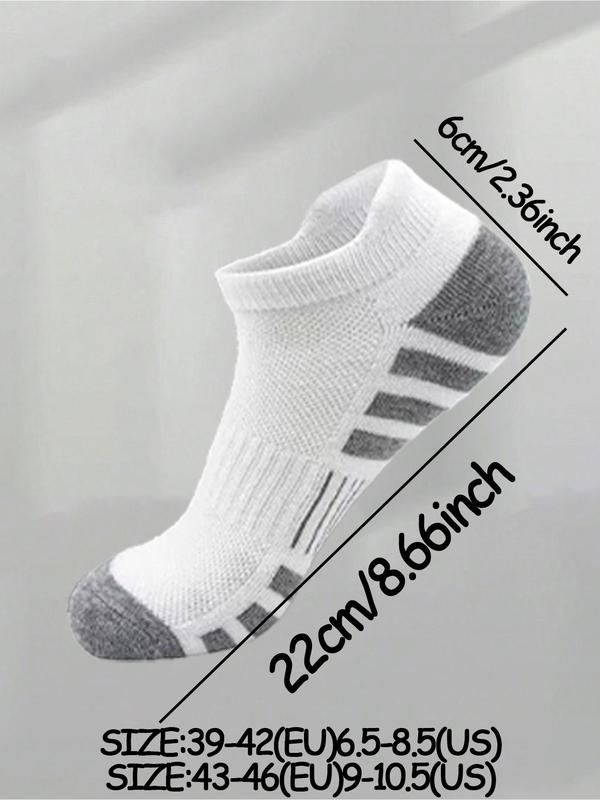 Men's Colorblock Striped Print Ankle Socks, Casual Moisture Wicking Low Cut Socks, Soft Comfy Breathable Socks for All Seasons Daily Wear