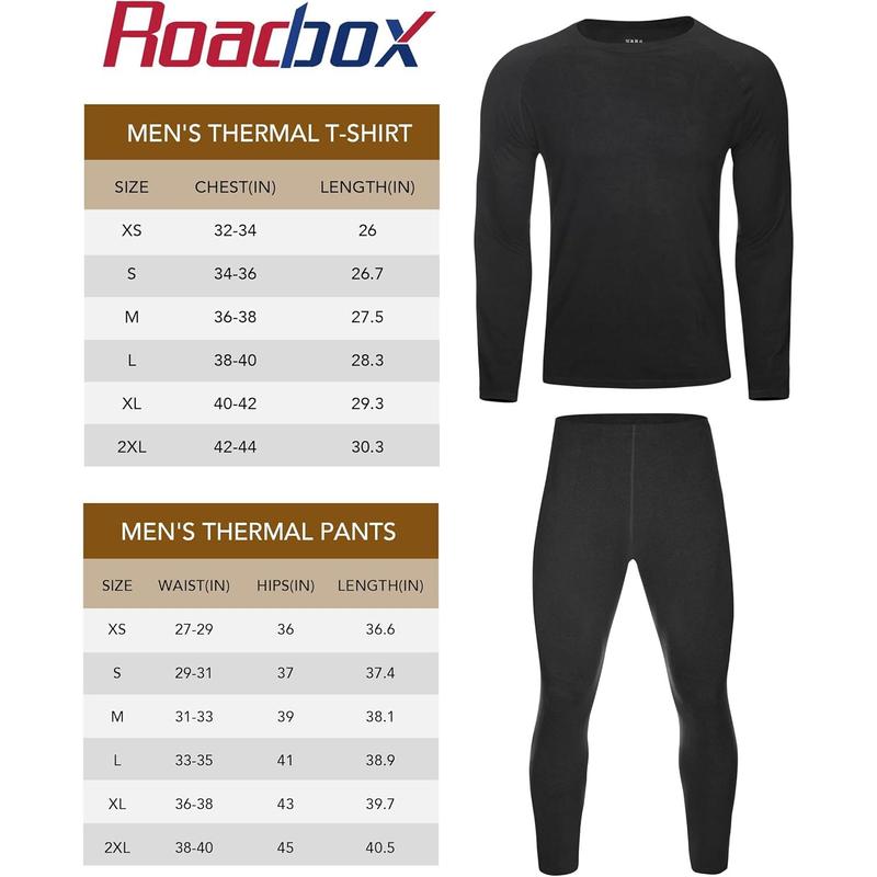 Thermal Underwear for Men: Fleece Lined Long Johns Base Layer Cold Weather Winter Ski Thermals Top and Bottom Set