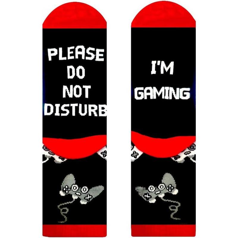 Do Not Disturb I'm Gaming Socks Novelty Gamer Socks Funny Christmas Gifts Stocking Stuffers for Teen Boys Kids Men Women