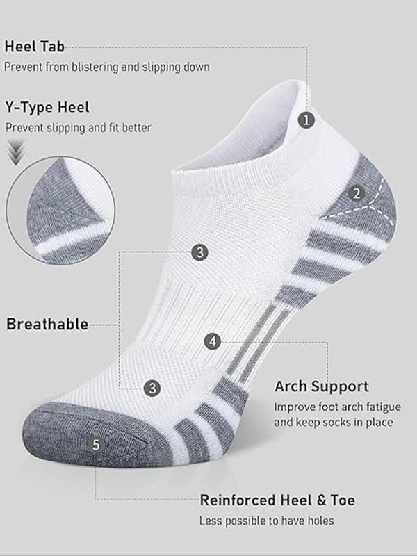 Men's Colorblock Striped Print Ankle Socks, Casual Moisture Wicking Low Cut Socks, Soft Comfy Breathable Socks for All Seasons Daily Wear