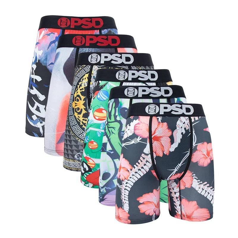 PSD Boxer Brief- 6Pc-Soft Breathable letters casual underwear