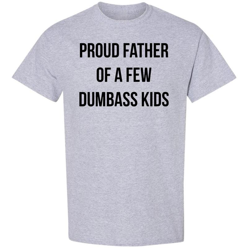 Men Proud Father T-Shirt, Funny Parenting Fathers Day Shirt, Full Color, For Men, For Women Classic Cotton Menswear Top Collar Embroidered Love Sport