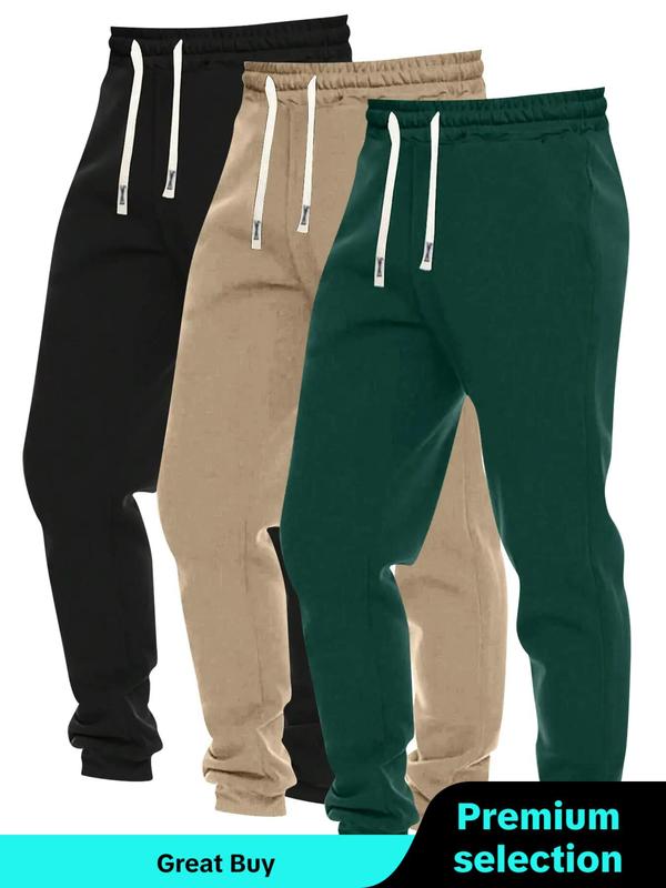 Men's Solid Drawstring Waist Jogger Pants, Casual Regular Fit Pocket Sweatpants for Summer, Men's Bottoms for Daily Wear