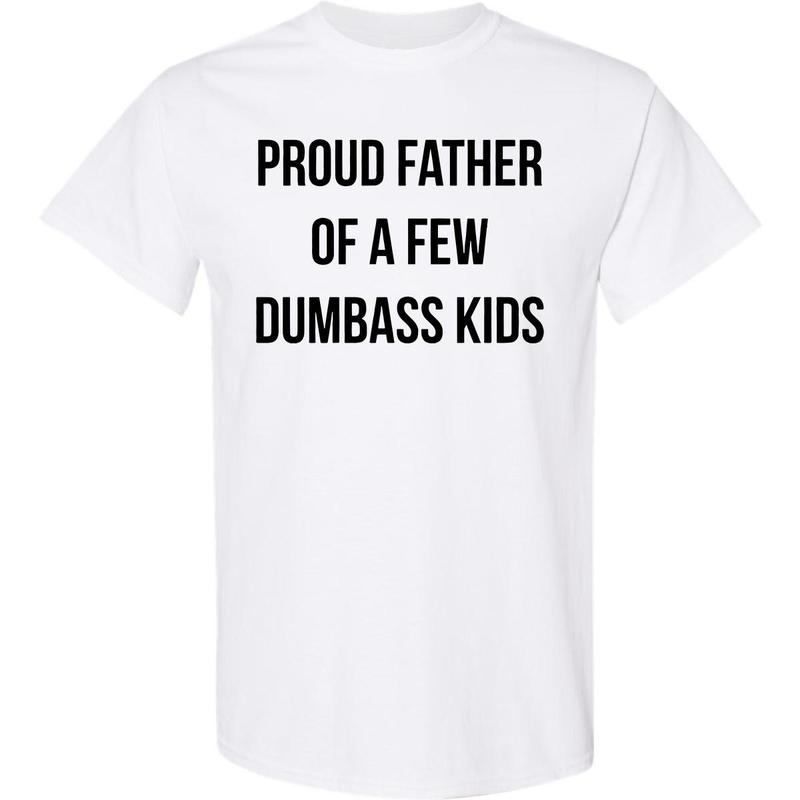 Men Proud Father T-Shirt, Funny Parenting Fathers Day Shirt, Full Color, For Men, For Women Classic Cotton Menswear Top Collar Embroidered Love Sport