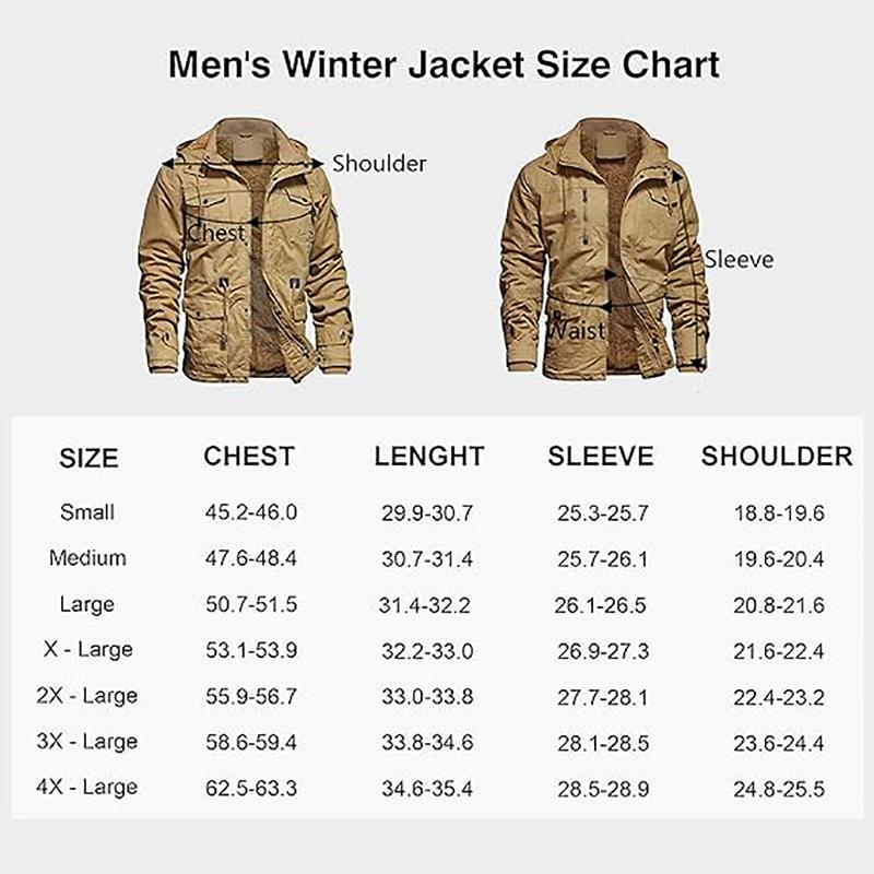 Dr.Cyril Mens Jacket Winter Casual Fleece Lined Cotton Thick Military Tactical Hooded Work Coats with Cargo Pockets