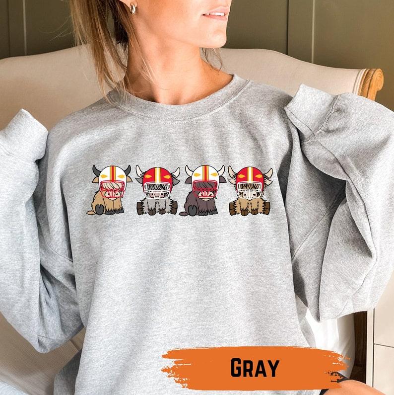 Football highland cow Crewneck, Cute Cow Sweater