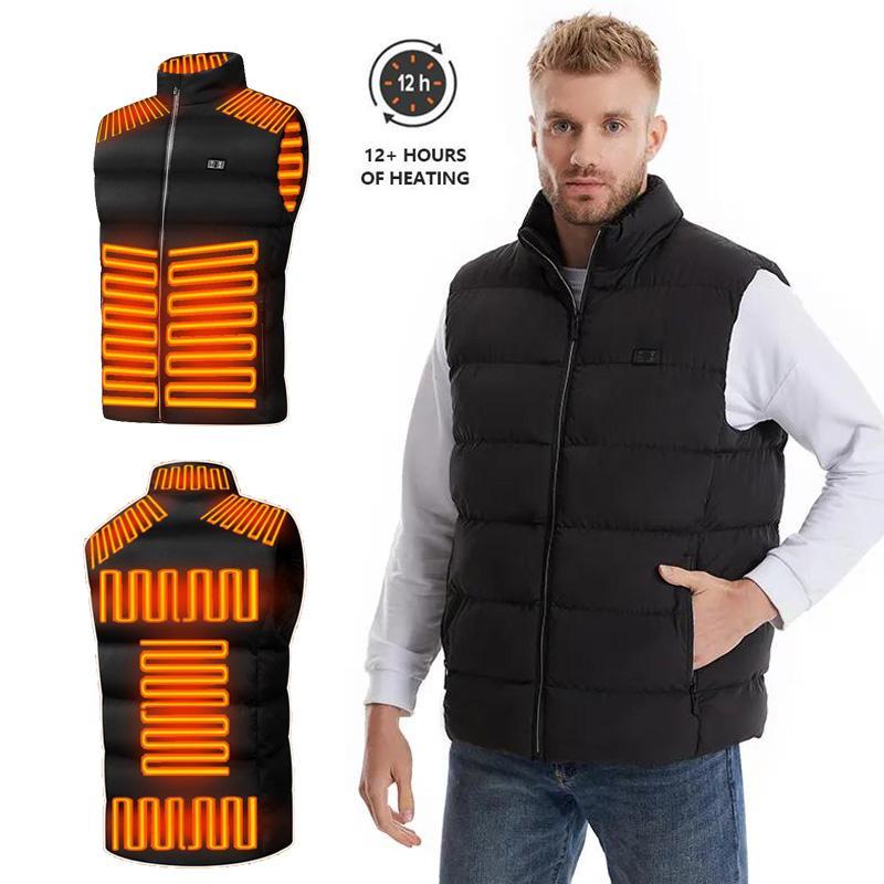 Heated Vest for Men Women,Lightweight Heated Vest Jacket Without Battery Pack for Winter Outdoor Hunting Skiing 806-BLACK Menswear Tops