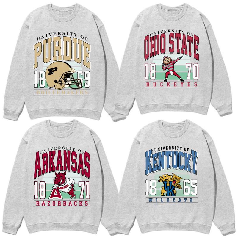 Vintage College All Teams NCAA Sweatshirt , Retro Grey Sweatshirt All Teams NCAA, Unisex Retro Shirt For Men, For Women, Classic Sport Sweatshirt, Gifts For Sport Fans, Menswear Top