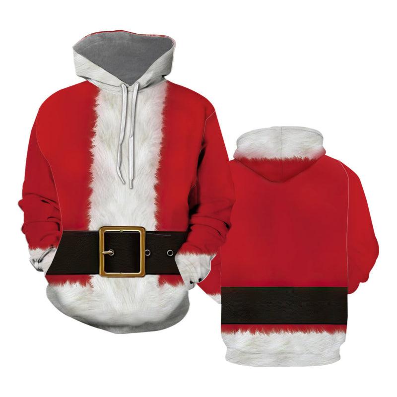 Santa Claus Custume Cosplay Zip Up Hoodie, Santa Claus Custume Cosplay Hoodie