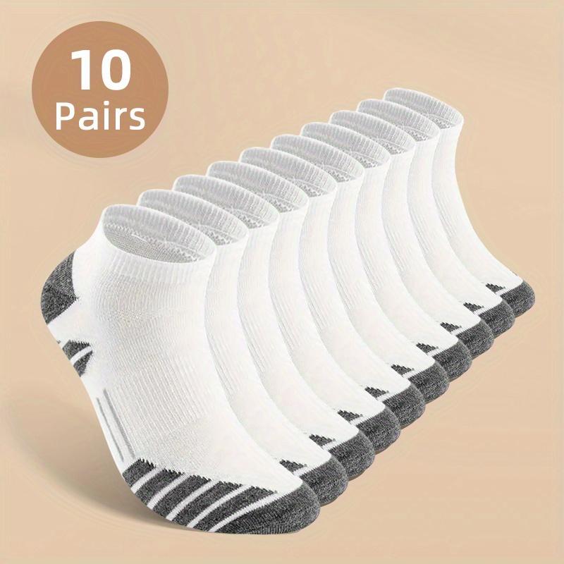 Hot Sale 10 Or 20 Pairs Men's Deodorant and Sweat-Absorbing Low Cut Socks, Comfortable Breathable Socks, Suitable for Daily and Outdoor Wear, Suitable for All Seasons