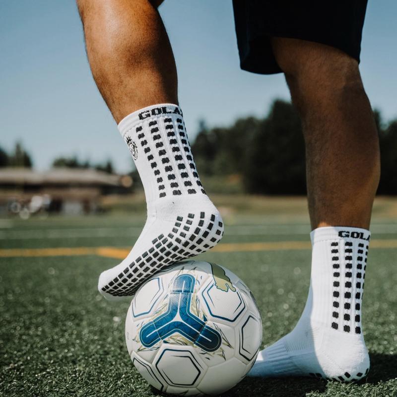 White Black Grip Sox