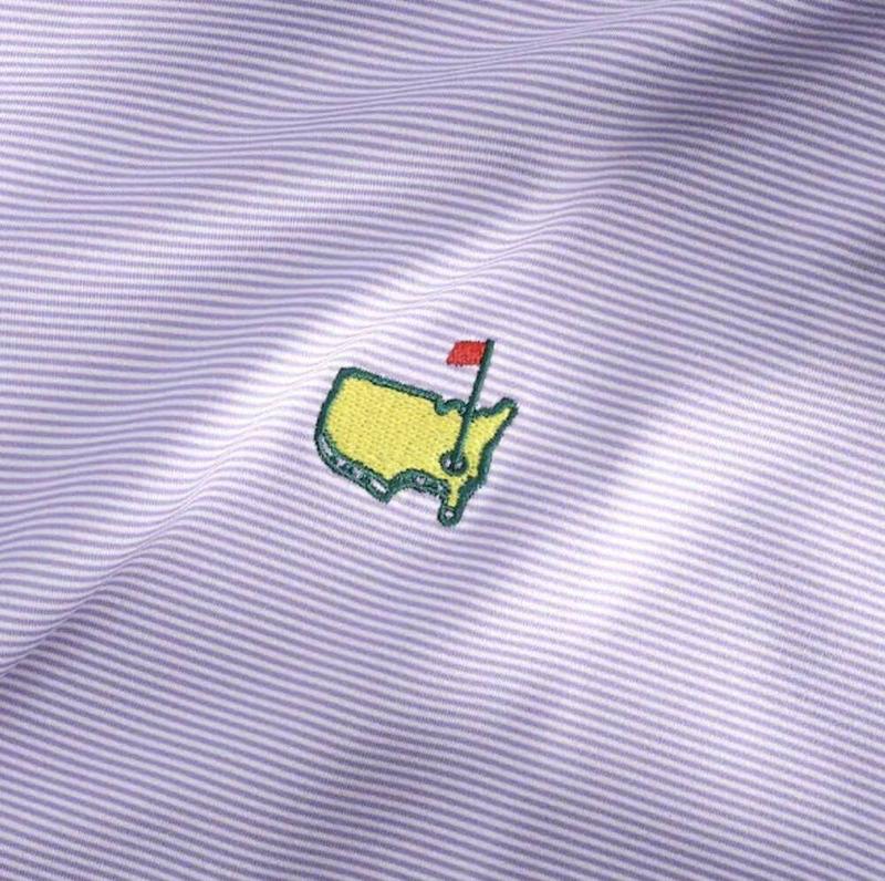 2024 Masters by Peter Millar Men's Micro Stripe Golf Polo Shirt Lavender NEW