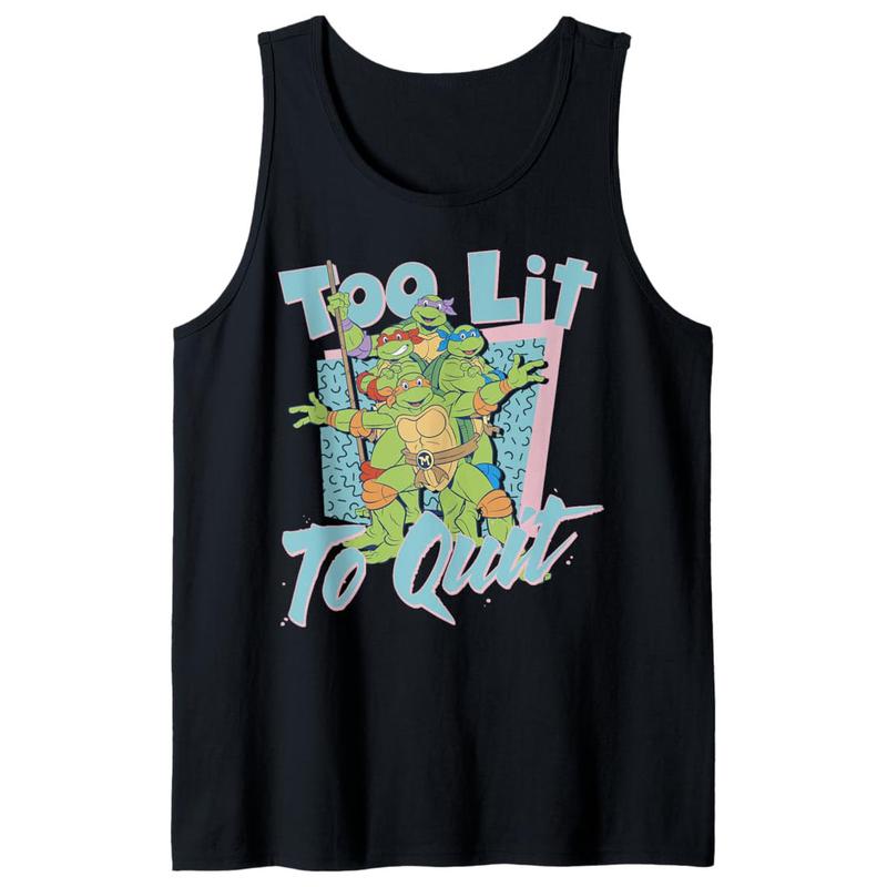 Teenage Mutant Ninja Turtles Too Lit To Quit Tank Top, Cartoon Tank Top, Funny Tank Top, Summer Tank Top, Unisex Tank Top