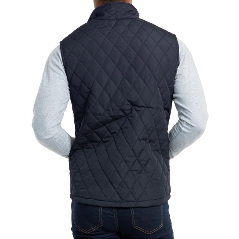 Men’s Solid Diamond Quilted Puffer Vest Full Zip Up With Zippered Pockets  Stand Collar Lightweight Causal Sleeveless Jacket Warmth Fall & Winter