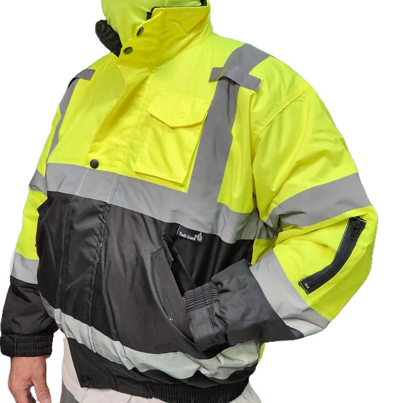 MEN'S AND WOMEN'S High Visibility Safety Bomber Jacket with Quilted Insulation (SIZE WELL)