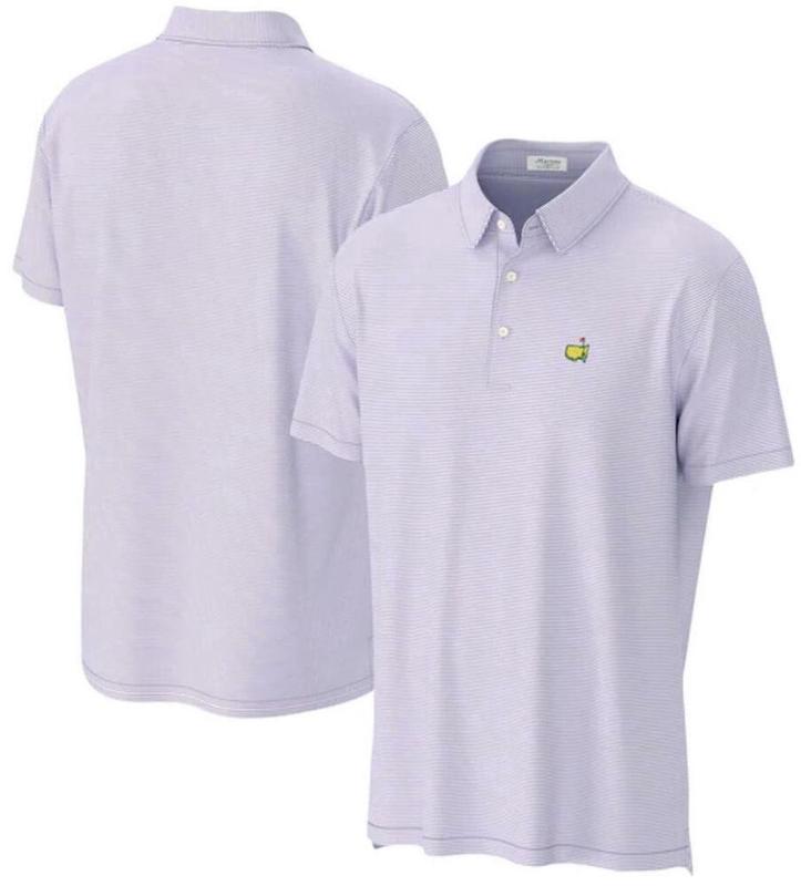 2024 Masters by Peter Millar Men's Micro Stripe Golf Polo Shirt Lavender NEW