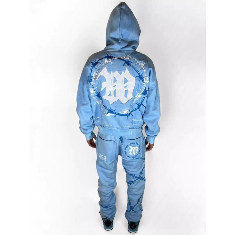 Fashion Casual Hip Hop Gothic Printed Hoodie Personality High-Grade Loose Men's Women's Pullover Suit Trendy Cool Handsome