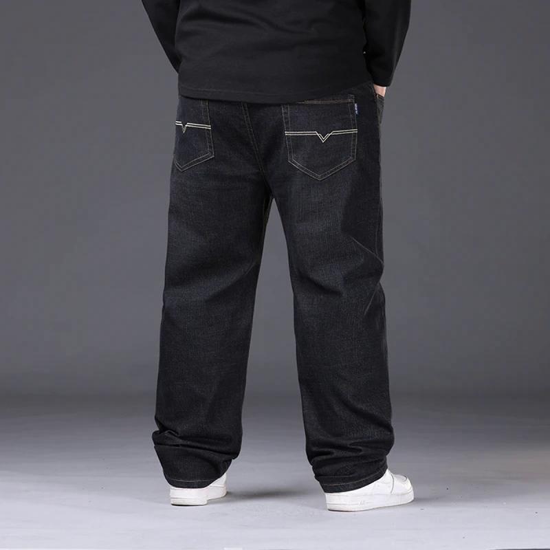 Denim Jeans For Men Plus Size 48 50 300KG Casual Fashion Business Pants Elastic Loose Straight Long Large Size 5XL 6XL 7XL