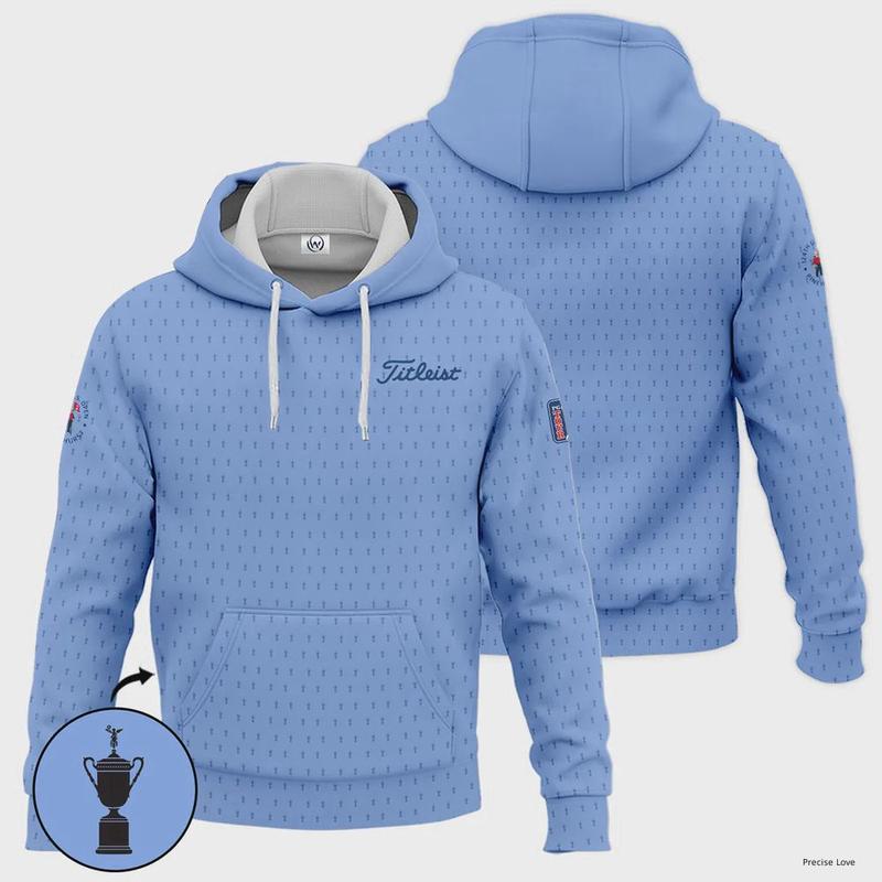 Hoodie Shirt Style Golf Pattern Blue 124th U.S. Open Pinehurst Titleist Casual Menswear Long Sleeve