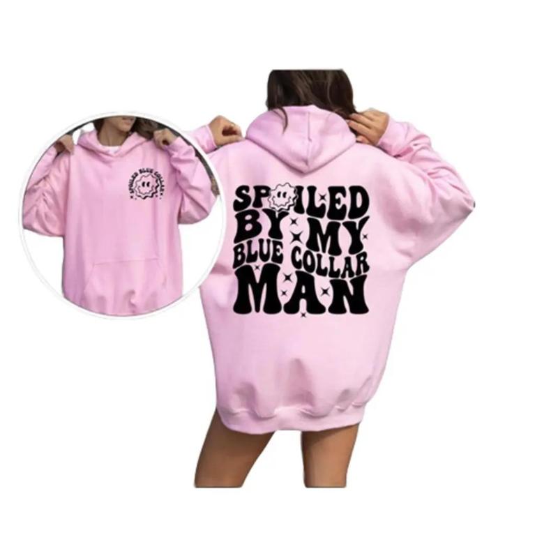 Spoiled By My Blue Collar Man Hoodie, Funny Blue Collar Sweatshirt, Gift for Men Women Unisex Shirt, Full Colors, Full Sizes Menswear Sweaters Tops Long Sleeve