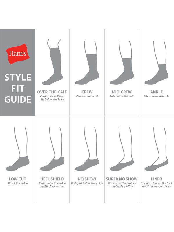 Hanes Men's Double Tough Durability Crew Socks, 12-Pack