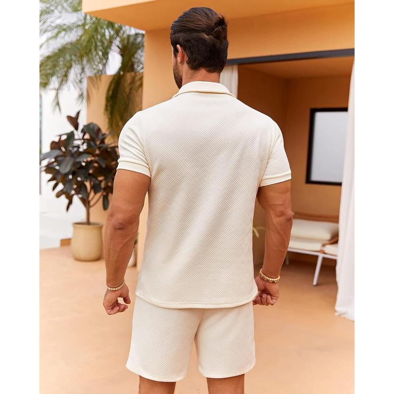 Runcati  summer outfits 2024 Mens Polo Shirt and Shorts Sets Outfits 2 Piece Fashion Summer Tracksuits Casual Short Sleeve Set