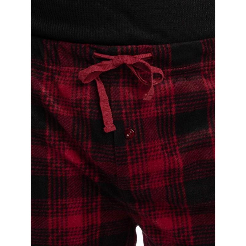 1Pack or 3Pack Mens PJ Pajama Pants Bottoms Fleece Lounge Pants Sleepwear Plaid PJs with Pockets Microfleece